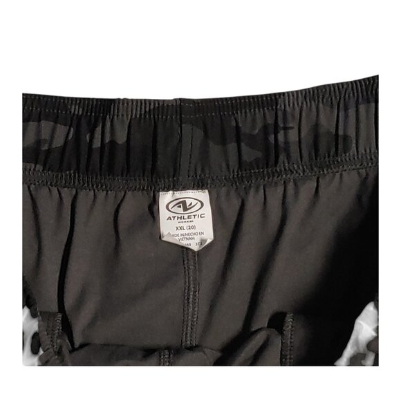 Athletic Works Womens Plus Size XXL Black Camo Gym Shorts Stretch Waist Pockets - Picture 4 of 6